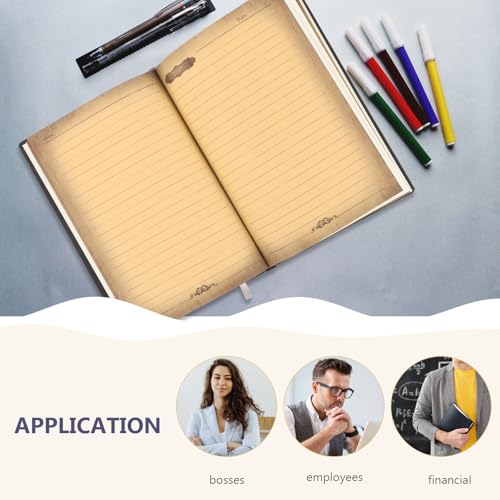 Cuaderno de cuero 3D relieve dorado POPETPOP con páginas gruesas para oficina 5