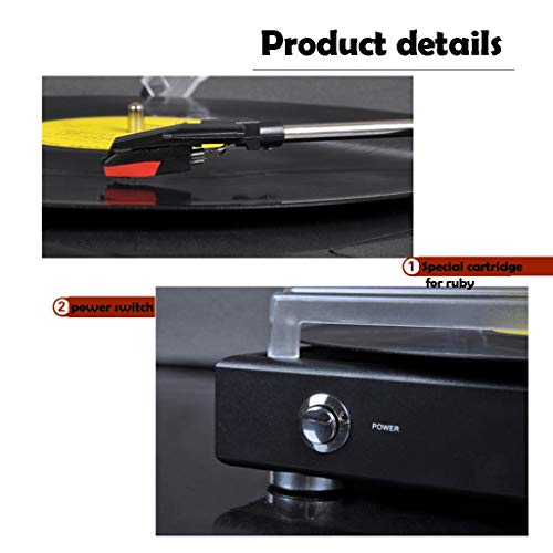 Tourne-Disque Bluetooth avec Haut-parleurs stéréo, Plateau tournant à 3 Vitesses, phonographe, Prise de Sortie Musicale… - Les Beatles, Paul McCartney, John Lennon, RIngo Starr, George Harrison Tourne-Disque Bluetooth avec Haut-parleurs stéréo, Plateau tournant à 3 Vitesses, phonographe, Prise de Sortie Musicale… – Image 5