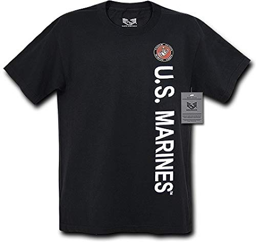 Camiseta militar licenciada Rapiddominance M20-MAR-BLK-04, fuzileiros navais, GG, preta