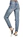 luvamia Women's Casual High Waist Ripped Boyfriend Jeans Washed Distressed Denim Jean Pants Modern Blue Size Medium
