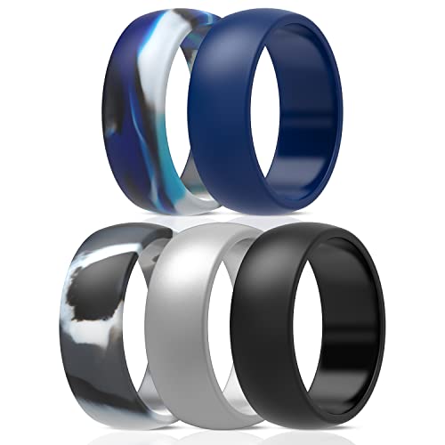 Alliances en silicone homme bague fiançailles caoutchouc 8,7 mm large