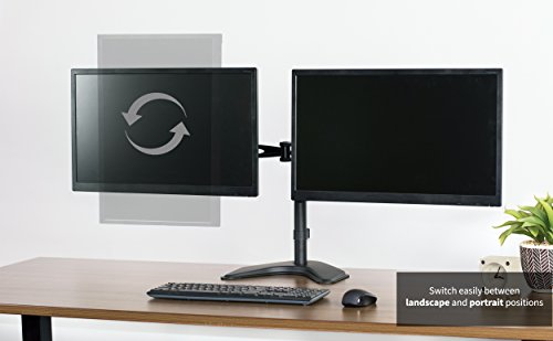 Vivo Dual Lcd Monitor Free Standing Desk Mount, Heavy Duty Fully Adjustable Stand Fits 2 Screens Up To 27 Inches (Stand-V002Z) #TOP5