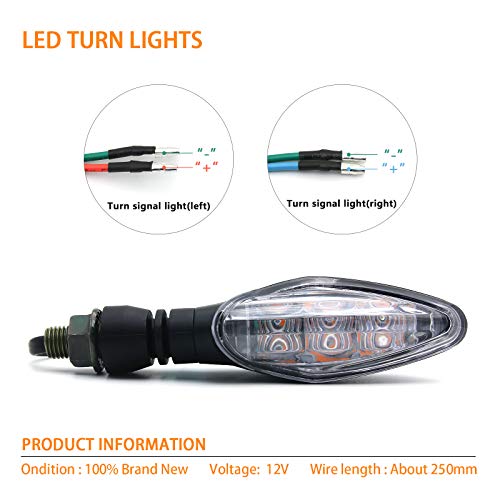 Mfc Pro Universal Hi-Quality Led Turn Signal Light For Kawasaki Ninja 650 650R Z800 Zx6R For Honda Msx125 Grom125 For Suzuki Gsxr 600/750/1000 Gs500F For Yamaha Yzr R1/R3/R6 (Clear) #TOP4