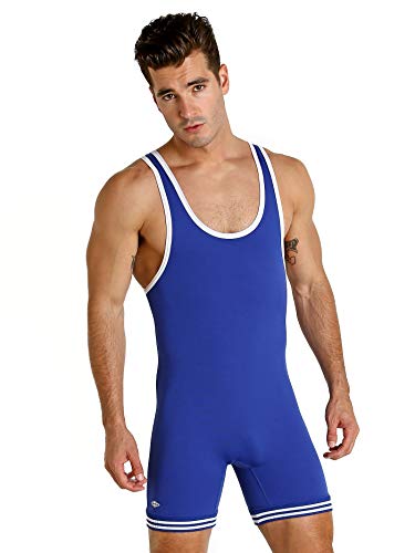 Matman 83 - Camiseta de lucha de nailon para adulto - 83 Adult Nylon Royal/White XL, XL, Azul real/Blanco