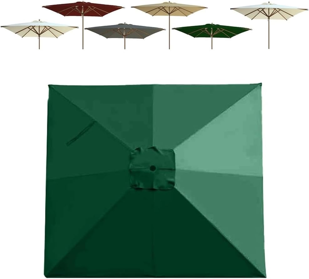 8'x8' Square Patio Umbrella Replacement Canopy - Outdoor UV-Resistant Fabric Top Cover for 8 Ribs Garden Parasol, Durable Sunshade, Easy Install, Weatherproof