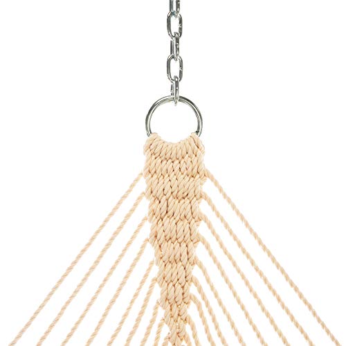 Original Pawleys Island Large Antique Beige Sunbrella Quilted Hammock With Free Extension Chains & Tree Hooks, Handcrafted In The Usa, Accommodates 2 People, 450 Lb Weight Capacity, 13 Ft. X 55 In. #TOP3