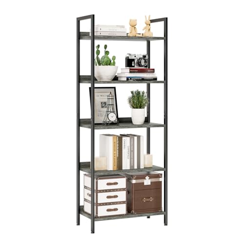 NUMENN Bookshelf, 5 Tier Bookshelves, Home Office Bookcase Shelf Storage