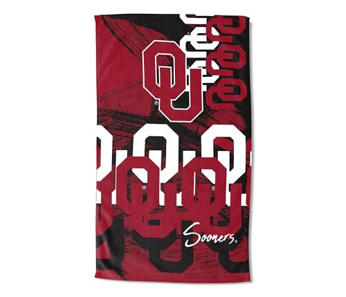 Northwest NCAA Oklahoma Sooners Oversized Microfiber Beach Towel, 40 x 72 Inches – Quick Dry, Sand Resistant, Lightweight, Highly Absorbent, Distorter Design