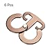 MECCANIXITY Aluminum T-Ring Hooks, Tent Rope Buckles Self-Locking Camping Cord Hook Hanger for Hiking Backpacking Picnic, Brown Pack of 6
