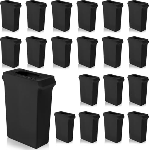 Image of Windyun 20 Pcs 23 Gallon Spandex Stretchable Trash Can Cover Wedding Party Fundraiser Decorations for Home Garden (Not Include Trash Can) (Black)