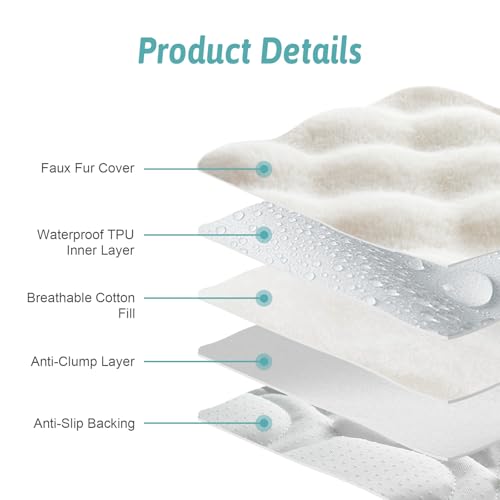 COZY KISS Faux Fur Couch Cover for Dogs Washable, Ultra Soft Pet Sofa Cover for Car Seat Protector, Liquid Pee Proof Cat Mat, Pad for Dresser Top, Anti-Slip, Fuzzy, 69x209cm, Cream by COZY KISS - Image 4