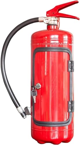 XUEQI 35 cm Aufbewahrungsbox für Feuerlöscher Mini-Bar Tragbare Aufbewahrungsbox für Spirituosen und Gläser Weinkühler Ornamente Geschenke für Männer,Rot