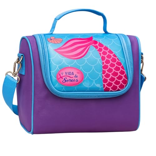 Lancheira Térmica Escolar Infantil Juvenil Transversal Bolsa Sereia Feminino