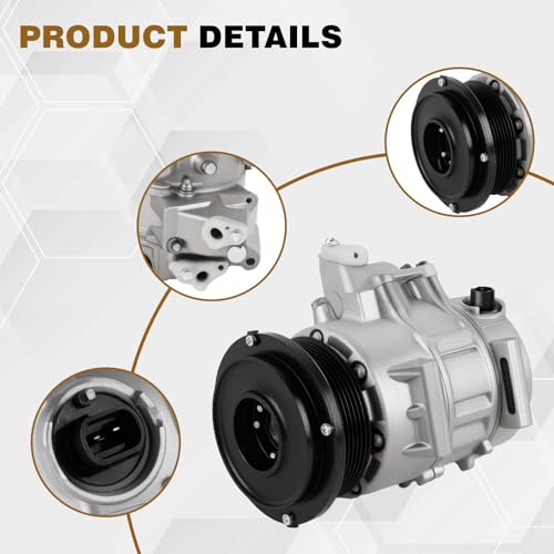 Image of 158368 Air Conditioner AC Compressor with Clutch Compatible with Toyota 2009-2016 Venza 2.7L 2009-2013 Highlander 2.7L Replace 815579 4711019 648383 CO-20759C