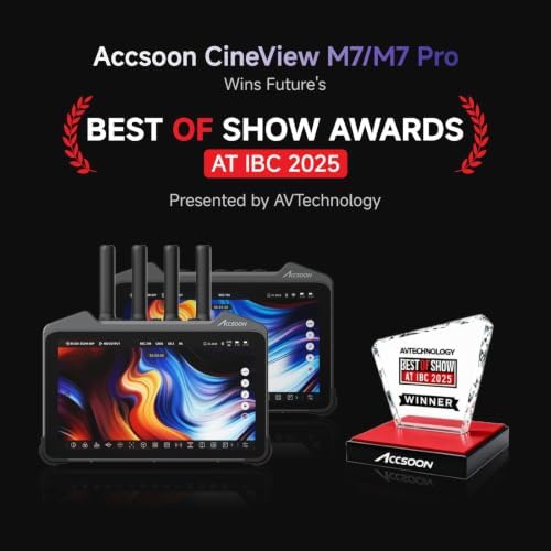 Accsoon CineView M7 Pro 4K60 무선 비디오 송신기 수신기 및 카메라 모니터, 7인치 카메라 컨트롤 3D LUT 듀얼 밴드 SDI HDMI 365.8m(1200피트) 60ms 모바일 모니터링, CineView Master 4K/4K Lite/SE 페어 4K/HE/SE — 사진 4