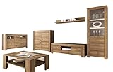 Komode mit LED Beleuchtung: B: 155 cm , T: 40 cm , H: 96 cm | Kaffetisch: B: 103 cm ,T: 63 cm , H: 38 cm