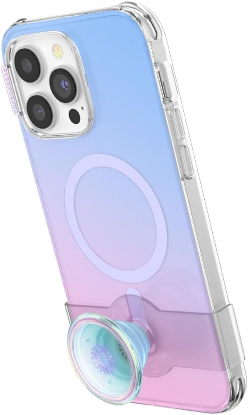 PopSockets iPhone 14 Pro Max Case with MagSafe, Phone Case for iPhone 14 Pro Max, Grip Sold Separately, Wireless Charging Compatible - Iridescent