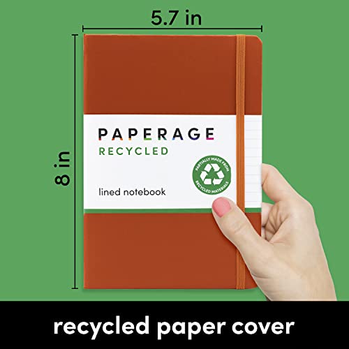 Paperage Recycled Lined Journal Notebook, (Rust Orange Terracotta), 160 Pages, Medium 5.7 Inches X 8 Inches - 100 Gsm Thick Paper, Hardcover #TOP1