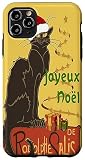 Joyeux Noel Le Chat Noir Navidad Vector Carcasa para iPhone 11 Pro MAX