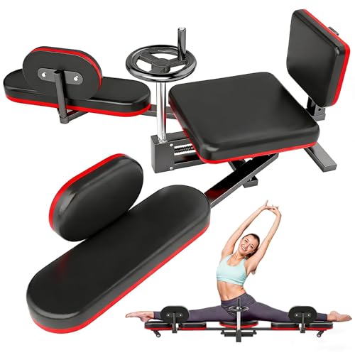 TDH Leg Stretcher 220LBS Stretcher Machine 200 Adjustable Split Machine Flexibility Stretching Equipment to Relieving Leg Muscl Exercise for Everyone (Red-Black)