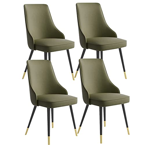 Juego de 4 sillas de comedor impermeables de piel sintética con patas de metal para cocina, sala de estar, salón y mostrador