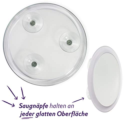 Make Up Magnification Mirror with Suction Cups: Portable Bathroom Mirror and Travel Magnifying Mirror, 10x Magnifying Face Mirror White with Acrylic Frame, Round Makeup Mirror Zoom by Fantasia