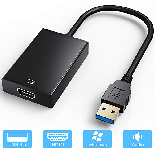 Neefeaer - Adaptador USB 3.0/2.0 a HDMI 1080P Full HD Video Audio Audio MultiDisplay Convertidor Adaptador Compatible con Windows XP/7/8/8.1/10