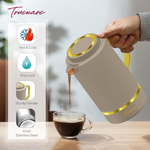 Image of Trueware Marvel 1200 Insulated Flask - 1000 Ml | PU Insulated Inner Stainless Steel Hot & Cold Flask, BPA Free, Leak Proof, Ideal for Tea, Coffee, Water, Hot Beverages