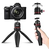 Camera Mini Vlog Tripod - ULANZI Select MT-17 Phone Small Handheld Grip Tripod Desktop Tabletop Tripod Stand Portable Lightweight Ball Head Handle for iPhone Sony ZV1 Webcam Projector