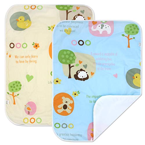 PEKITAS 2 Pack Baby Waterproof Diaper Changing Pads Travel Friendly Super Soft Fabric