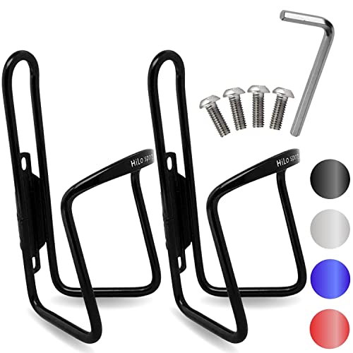 HiLo sports 2er Set Fahrrad Flaschenhalter | 4 Schrauben + Werkzeug | 4 Farben (schwarz) Cover