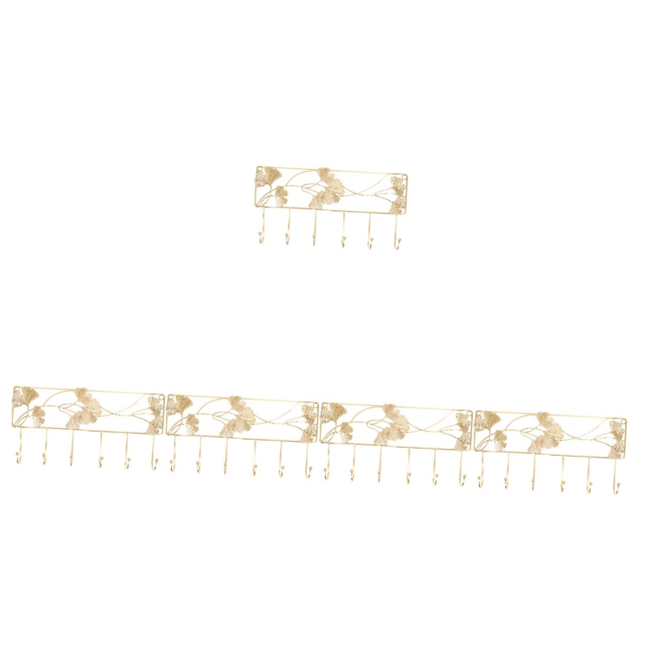 Patère murale dorée DOITOOL | Lot de 5 crochets en fer pour suspendre les vêtements