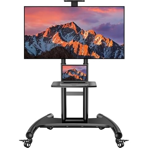Rolling TV Cart with Wheels for 32-75 Inch TVs Cover