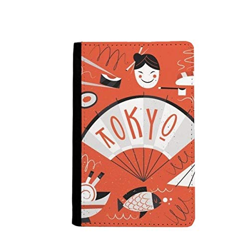 Étui portefeuille passeport japonais Tokyo Japon avec porte-cartes de crédit thématique Sushi