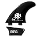 BPS Fiberglass Reinforced 3pc Surf Fins - Glass Flex Thruster Set FCS G5 M5 Styled - Surfboard Fins with Screw Hardware and Wax Comb (Koru Black)