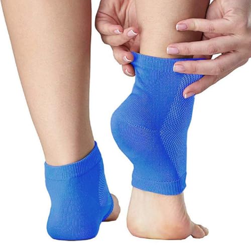 NatraCure Vented Moisturizing Gel Heel Sleeves (Color: Royal Blue) - 3 Pairs - (608-M-RB CAT3PK) -...