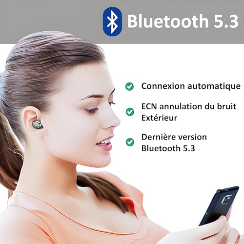 Ecouteurs Bluetooth sans Fil, Waterproof, réduction de Bruit, Casque Bluetooth 5.3, étanche, contrôle Tactile, Appel, Sport, Voyage, Earphones, Confortable, Basses Profondes, Grande autonomie, Stéréo - Les Beatles, Paul McCartney, John Lennon, RIngo Starr, George Harrison Ecouteurs Bluetooth sans Fil, Waterproof, réduction de Bruit, Casque Bluetooth 5.3, étanche, contrôle Tactile, Appel, Sport, Voyage, Earphones, Confortable, Basses Profondes, Grande autonomie, Stéréo – Image 4