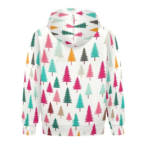 Kids Hoodies Sweaters Christmas Xmas Trees Hooded Sweatshirts with Big Pockets for Boys Girls B04002812