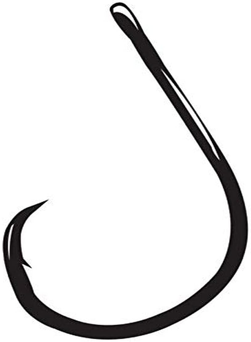 Octopus Circle Hooks, Straight Eye, Inline Point, Size 6, Ns Black, 25-Pack