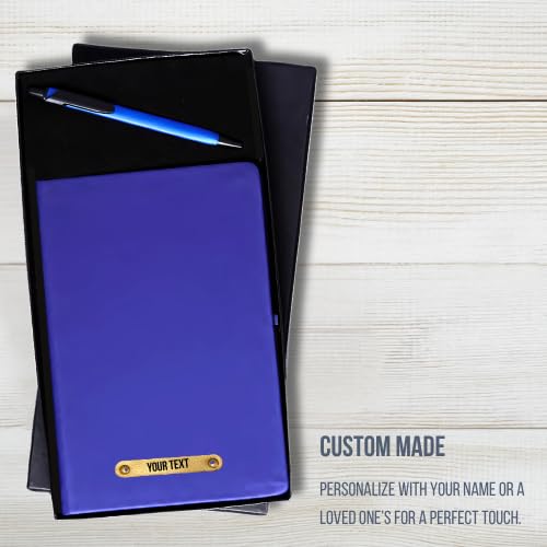 Image of 2 in 1 Personalized Office Gift Set of Pen and Notebook Diary with Your Name Engraved, A gift for all Corporate and Personal Occasions (Blue)