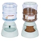 ppactvo Dispensador Automático De Comida Y Agua - Comedero Y Bebedero para Perros Gatos Animales - Dispensadores De Pienso para Mascotas Green,Feeder Set