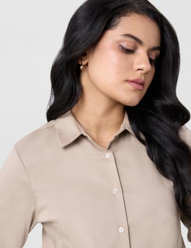 Image of Symbol Premium Women's Cotton Stretch Formal Shirt | Full Sleeve Button-Down | Regular Fit | Office-Wear | Desk-to-Dinner (Available in Plus Sizes)