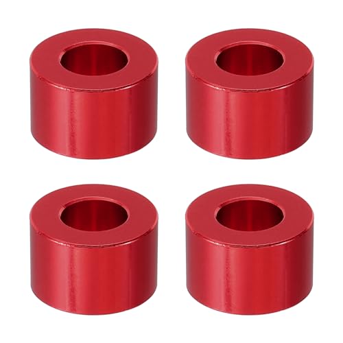PATIKIL M8アルミニウムスペーサー 4個セット メタルスペーサーアルミニウム8.2mm ID x 16mm OD x 10mm L アルミニウムスペーサースクリュースタンドオフラウンド 1/3インチまたはM8スクリューボルト用 レッド