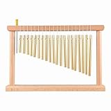 Casas de 20 tonos de barra de una sola Tapa de viento CHIMES 20 Barras Instrumento de percusión con base de madera para decoración del hogar y musicoterapia hecha de madera de