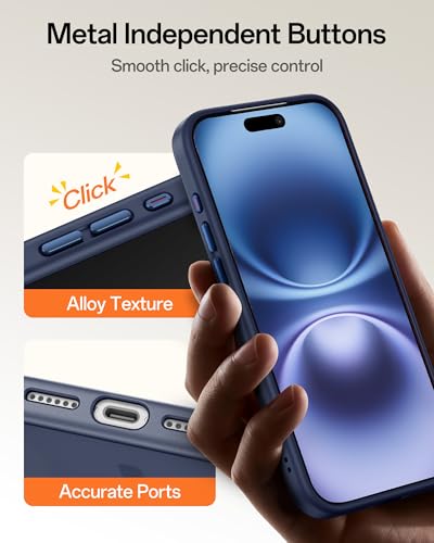 Image of UNBREAKcable Magnetic for iPhone 16 Case 6.1-Inch, Compatible with MagSafe, Full Camera Protection, Built-in Magnetic Ring, Drop Protection Shockproof Slim Phone Cover-Deep Blue