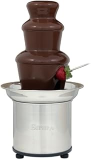 Sephra Select 16" 3 Tier Professional Home Chocolate Fondue Fountain with Heated Stainless Steel Basin, WhisperQuiet Motor and Quickset Tier Assembly