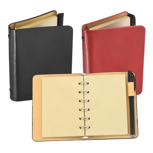 Carpeta A7 de cuero PATIKIL con 6 anillas y 50 hojas kraft