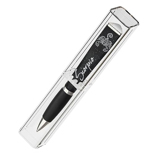ANINKABOVE Zodiac Sign Ballpoint Pen Gift (3-sided pen in acrylic case), Cool Pens Constellation Design, Pretty Star Sign Gifts - Fancy Pens Great Astrology Gifts for Women and Men (Scorpio Pen)