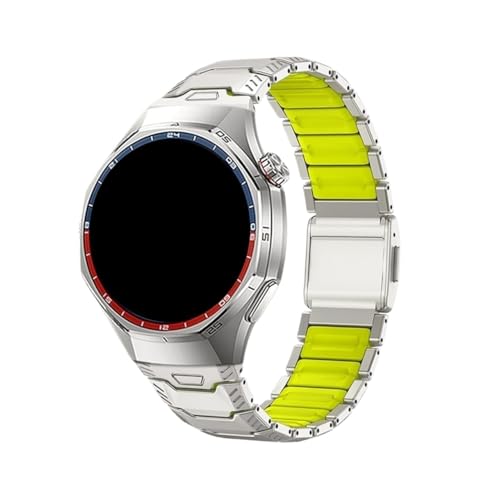 [PLYYQZM] 22MM�`�^�� + �V���R���o���h,�ɍ��� Hua wei GT6 GT5 Pro GT4 46mm�r�W�l�X�X�g���b�v,�ɍ��� Hua wei Watch 5 4 Ultimate 2 �����u���X���b�g�ɓK�p(NO.1 Titanium