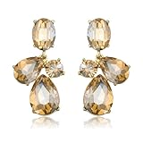 EVER FAITH Pendientes vintage de lágrima para mujer, brillantes de cristal de estrás en estilo geométrico Art Déco, pendientes con colgante, joyas para bodas, bailes y fiestas, Mittel, Cristal, Sin